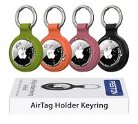 PESTON Porta AirTag Apple - Custodia AirTag IP67 Impermeabile, Antiurto/Antigraffio con Portachiavi AirTag - Per Chiavi, Collare per Cani/Gatti, Bagagli [4 Pezzi]