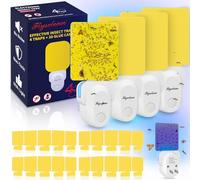 Pestvanish Trappola per insetti volanti plug-in, insetticida per interni | Acchiappasosche sicuro, atossico, con luce UV, con cuscinetto adesivo, per moscerini, falene (confezione da 4, avorio)