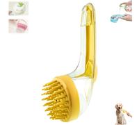 Pet Bath Brush, 2025 New 2 in 1 Dog Shampoo Brush Scrubber, with Built-in Shampoo Dispenser, Dog scrubber for bath, Soft Cleaning Brushs for Cats, Dogs, Rabbits (YELLOW-B)