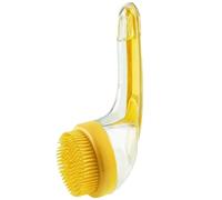 Pet Bath Brush, Pet Bath Brush with Shampoo Dispenser, Newwith Built-in Shampoo Dispenser for Bathing Pets Grooming Massage (Yellow)