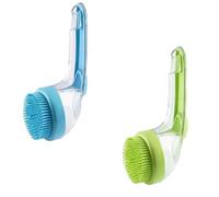 Pet Bath Brush, Pet Bath Brush with Shampoo Dispenser, Newwith Built-in Shampoo Dispenser for Bathing Pets Grooming Massage (Blue)