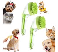 Pet Bath Brush with Soap Dispenser, French Bulldog Bathing Brush, Easy Grip & Quick Lathering Tool for Bath (Green, 2pcs)