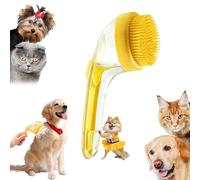Pet Bath Brush with Soap Dispenser, French Bulldog Bathing Brush, Easy Grip & Quick Lathering Tool for Bath (Yellow, 1pcs)