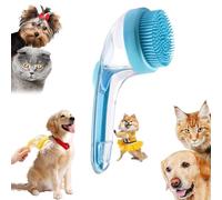 Pet Bath Brush with Soap Dispenser, French Bulldog Bathing Brush, Easy Grip & Quick Lathering Tool for Bath (Blue, 1pcs)