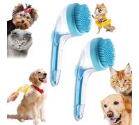 Pet Bath Brush with Soap Dispenser, French Bulldog Bathing Brush, Easy Grip & Quick Lathering Tool for Bath (Blue, 2pcs)