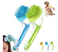Pet Bath Brush with Soap Dispenser, Pet Baths Brush, 2026 New 2 in 1 Dog Bath Brushs with Built-in Shampoo Dispenser, Pets Wash Brushs for Bathing Dogs Grooming Massage Brushs (Green+Blue)