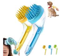 Pet Bath Brush with Soap Dispenser, Pet Baths Brush, 2026 New 2 in 1 Dog Bath Brushs with Built-in Shampoo Dispenser, Pets Wash Brushs for Bathing Dogs Grooming Massage Brushs (Blue+Yellow)