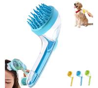 Pet Bath Brush with Soap Dispenser, Pet Baths Brush, 2026 New 2 in 1 Dog Bath Brushs with Built-in Shampoo Dispenser, Pets Wash Brushs for Bathing Dogs Grooming Massage Brushs (Blue)
