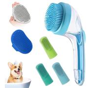 Pet Bath Massage Brush, Dog Bath Scrubber Short Hair, 7.87x5.91x1.18 inches Silicone Soft Grooming Accessories, Washing, Massaging Showerhead, and Teeth Cleaning Tool for Animals