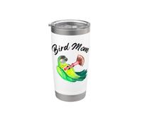 Pet Bird Mamma Senegal Pappagallo Acquerello Bicchiere termico in acciaio inox doppia parete