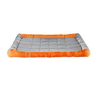 Pet Brands Materassino per cani da campeggio, da viaggio, impermeabile, per interni ed esterni, arancione/argento, 81 x 54 x 7 cm