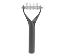 Pet Brush for Dog - Dog Grooming Tool - 2 Sided Undercoat Rake - Stainless Steel Screws - Contains a Sharp Blade, For Puppy Cat (Small Size)