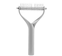 Pet Brush for Dog - Dog Grooming Tool - 2 Sided Undercoat Rake - Stainless Steel Screws - Contains a Sharp Blade, For Puppy Cat (Large)