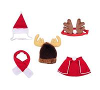 Pet Cat Dog Puppy Santa Red Scarf Hat Abiti natalizi Moda calda 5 pezzi Inverno Pet Costumes Set Fit for Holiday Natale e Capodanno