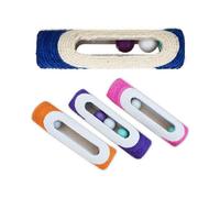 Pet Cat Kitten Scratching Rolling Toy Dog Cat Paw Eco-Friendly Interactive Rolling Sisal Post Trapped with 3 Ball Training for Cat's (Random Color)