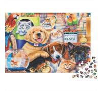 Pet Collection Illustration 1000 Pezzi Puzzle Adulti Collage Colorato di Animali Domestici e Animali Giocosi Premium Robusto Alta Qualità Vivace Stimolante Antistress Regalo 70x50cm/1000pz