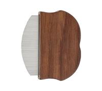 Pet Comb, 2.52 x 2.17 Inches, Curved Handle Wooden Cat Comb for Grooming, Undercoat and Gnat Remover with Sturdy Design, Bathing Accessory for Puppy Kitten Horse Rabbit Large Medium Small Breed