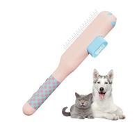 Pet Comb, Metal Teeth Shedding Tool, 20x6.5x2.5cm Pet Comb with Easy Click, Durable Grooming Supply, Home Accessory with Anti Slip Design, Animal Hair Remover for Indoor Dog