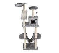 Pet Comfort Albero tiragraffi per gatti, grande, con pavimenti, casa e amaca, peluche e sisal