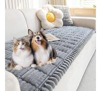 Pet Couch Cover,Dogs Washable Couch Protector Mat,Non-Slip Washable Couch Covers for Pets,Ultra-Soft Fluffy,Machine Washable Furniture Cover for Dogs & Cats,for Room or Bedroom (Light Gray,24*24 in)