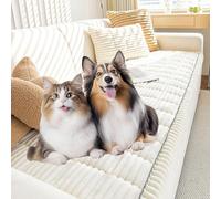Pet Couch Cover,Dogs Washable Couch Protector Mat,Non-Slip Washable Couch Covers for Pets,Ultra-Soft Fluffy,Machine Washable Furniture Cover for Dogs & Cats,for Room or Bedroom (White,24*24 in)