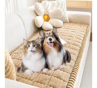 Pet Couch Cover,Dogs Washable Couch Protector Mat,Non-Slip Washable Couch Covers for Pets,Ultra-Soft Fluffy,Machine Washable Furniture Cover for Dogs & Cats,for Room or Bedroom (Khaki,28*47 in)