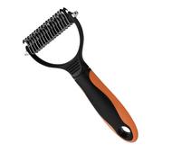Pet Dematting Comb, 2-Sided Shedding Brush for Cats, ABS, Rubber, Stainless Steel Pet Grooming Tool, Detangling Rakes for Small, Medium & Large Pets, Dog & Cat Comb, 17.8x8.8cm