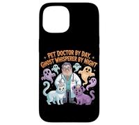 Pet Doctor By Day Ghost Whisperer By Night Halloween Veterinario Custodia per iPhone 15