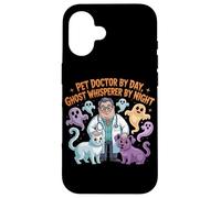 Pet Doctor By Day Ghost Whisperer By Night Halloween Veterinario Custodia per iPhone 16