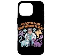 Pet Doctor By Day Ghost Whisperer By Night Halloween Veterinario Custodia per iPhone 16 Pro