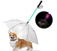 Pet Dog Ombrello con Guinzaglio E Luce del LED, Trasparente Cane Ardore Ombrello con 7 Colori, Impermeabile E Antivento Dell'ombrello di Viaggio per I Cani di Piccola Taglia