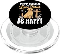 Pet Dogs Love Jesus Be Happy PopSockets PopGrip per MagSafe