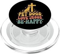Pet Dogs Love Jesus Be Happy PopSockets PopGrip per MagSafe