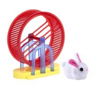Pet elettronico - Interactive Animal Toy Hamster | Simulazione Modello coniglietto peluche con ruota stand ed esercizio | Giocattolo divertente per bambini, ragazze, bambini, cane, gatto, gioco