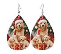 Pet Family Golden Retriever, Puppies & Kittens Pattern Orecchini Divertenti Orecchini In Pelle Penzolare Pendenti Per Cosplay Decorazioni