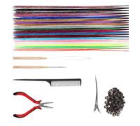 PET Fiber Clip in Hair Wefts Extensions Set Easy Install Glitter Strands for Multiple Styling Option Quick Install Accessories