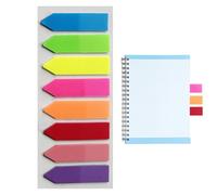 PET Fluorescent Transparent Sticky Tabs - 8 Color Index Page Markers, 5.5x12.7cm - Pointed Flat Notes For Student Books - Office Supply