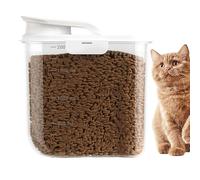 Pet Food Container - Airtight Storage Canister for Dog Cat Treats | 2l Flexible Bucket with Sealed Lid, Moistures Proof Organizer for Pet Food Rice Flour Cereal Pasta Snacks, 20x20x10cm Transparent