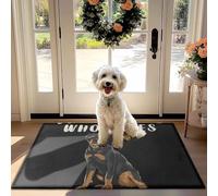Pet Friendly, camere Non-Slip Assorbente zerbino con 'CHI c'e' Cane di Design per Porta d'ingresso, Corridoio, Cucina - Tappeto di Benvenuto