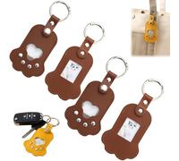 Pet Fur Keychain with Photo, Pet Memorial Keychain for Loss of Dogs and Cat, PU Leather Dog Hair Collector Keychains for Dog Lover Gift