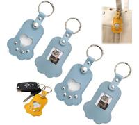 Pet Fur Keychain with Photo, Pet Memorial Keychain for Loss of Dogs and Cat, PU Leather Dog Hair Collector Keychains for Dog Lover Gift