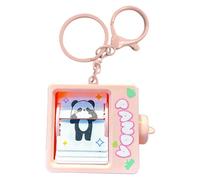 Pet Game Machine Keychain - Panda Flipping Animator Keyring Charm | Animation Page Turning Toy Keychain For Backpack Bag Pendant | Cute PVC Alloy Key Fob For Adults Kids | Fun Anti-Lost Accessory