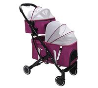 Pet Gear Carrozzina per cani e gatti Passeggini leggeri per cani e gatti Passeggino per animali a doppio strato Passeggino staccabile a due strati (Viola) (Viola)