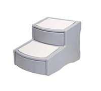 Pet Gear Easy Step II - Scala per Animali Domestici, 2 gradini per Gatti e Cani Fino a 38 kg, Portatile, Rimovibile e Lavabile, Colore: Grigio Essenziale