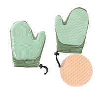 Pet Gloves Grooming, Massage Mitt With Double-Sided Design, Gentle Deshedding Brush Glove Hair Remover, for Cats Dogs with Long or Short hairs (Green)