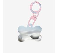 Pet Go Medagliette identificative con animali strani tra le dune di sabbia, medagliette per cani e gatti personalizzate, a forma di osso, in acrilico, rosa chiaro, piccole
