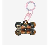 Pet Go Medagliette identificative con bellissimo riflesso, ritratto di coppia di animali, medagliette per cani e gatti personalizzate, a forma di osso, in acrilico, rosa chiaro, medie