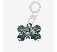Pet Go, medagliette identificative con cerchi concentrici, medagliette per cani e gatti, in acrilico a forma di osso, colore bianco, medie