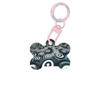Pet Go, medagliette identificative con cerchi concentrici, medagliette per cani e gatti, in acrilico a forma di osso, rosa chiaro, medie