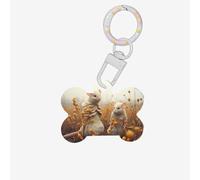 Pet Go Medagliette identificative eleganti con coppia di topi personalizzate per cani e medagliette per gatti, a forma di osso, in acrilico